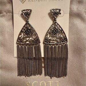 Kendra Scott Silver Filigree Tassel Drop Earrings